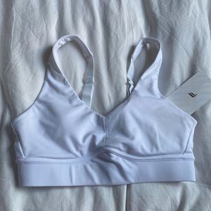 Fabletics white pushup sports bra size small